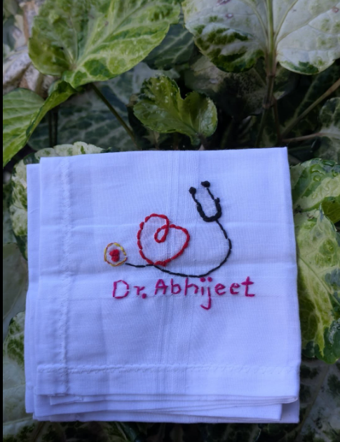 Medical Professional Series - Dr. Abhiject personalized handkerchief with stethoscope